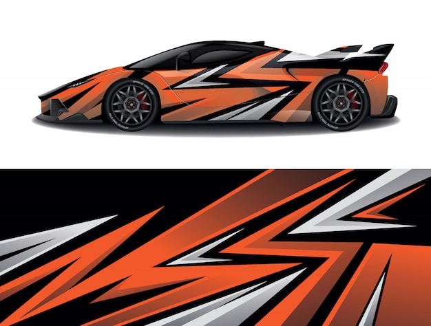 sport car decal wrap design  