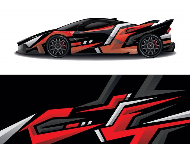 sport car decal wrap design