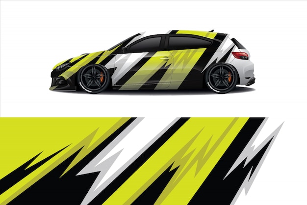 sport car decal wrap design