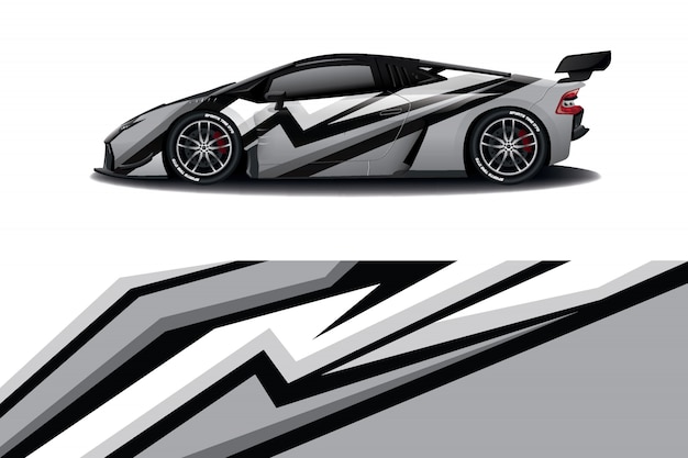 sport car decal wrap design