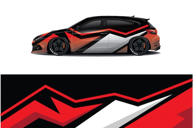 sport car decal wrap design