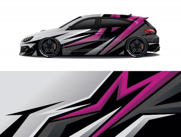 sport car decal wrap design