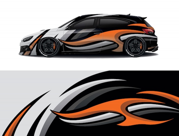 sport car decal wrap design