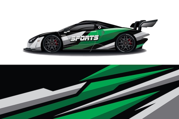 Sport car decal wrap design