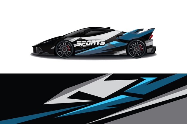 Sport car decal wrap design