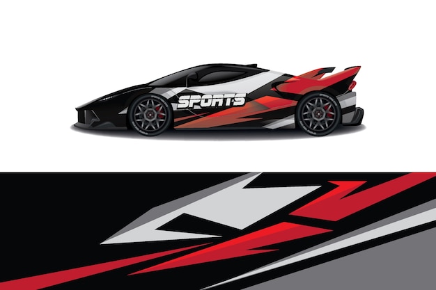 Sport car decal wrap design