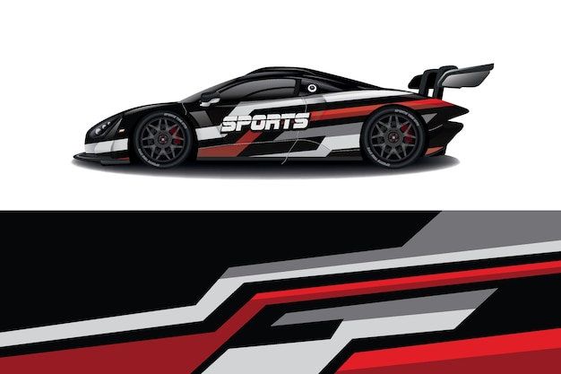 Sport car decal wrap design