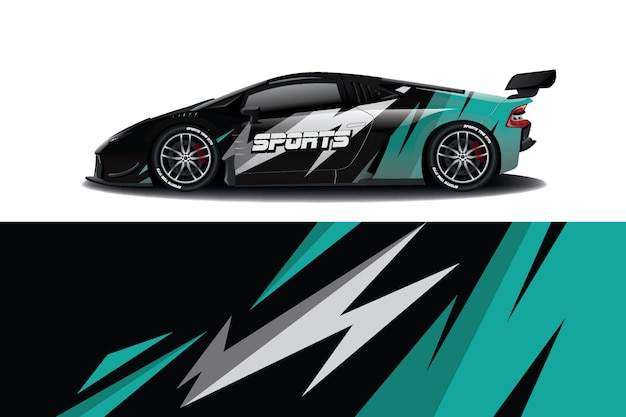 Sport car decal wrap design