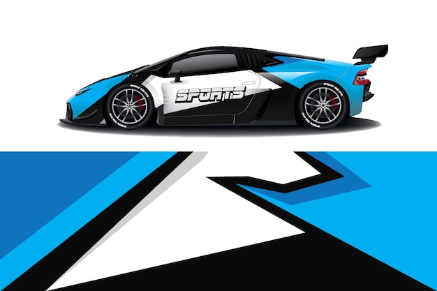 Sport car decal wrap design