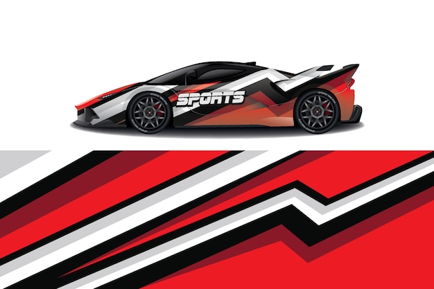 Sport car decal wrap design