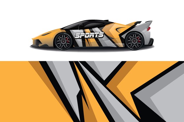 Sport car decal wrap design