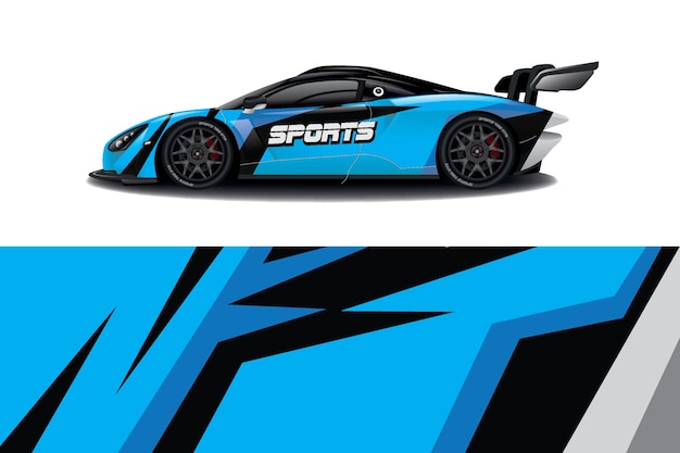 Sport car decal wrap design