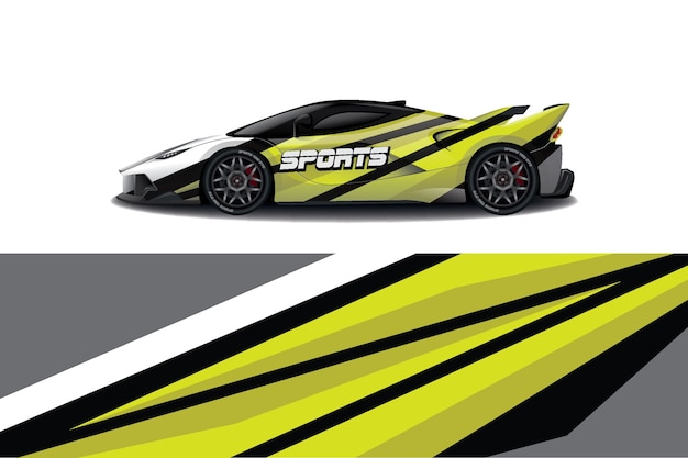 Sport car decal wrap design