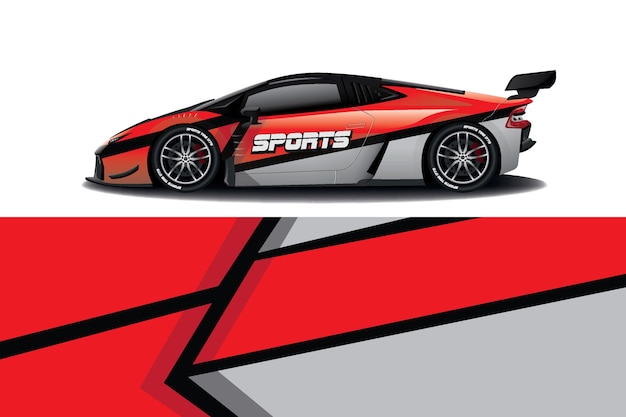 Sport car decal wrap design