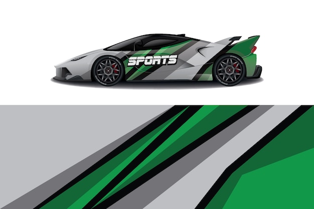 Sport car decal wrap design