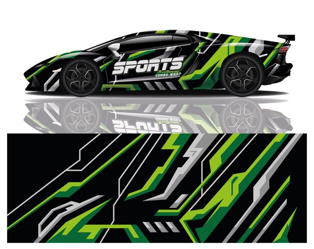 Sport car decal wrap design