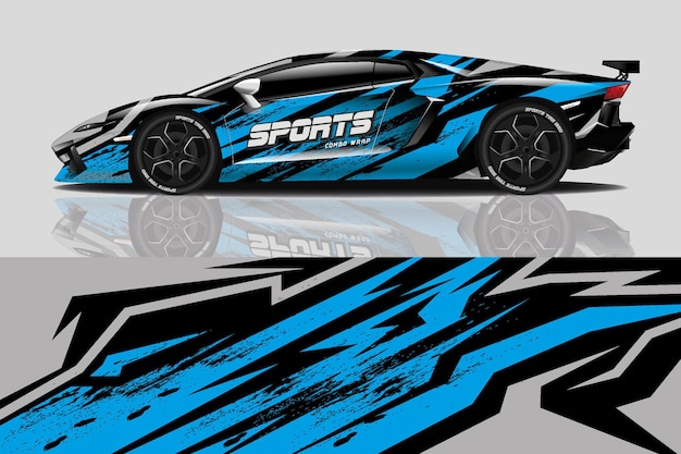 Sport car decal wrap design  