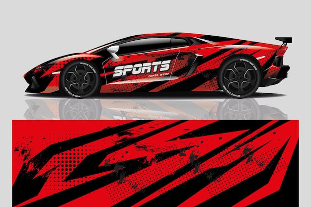 Sport car decal wrap design