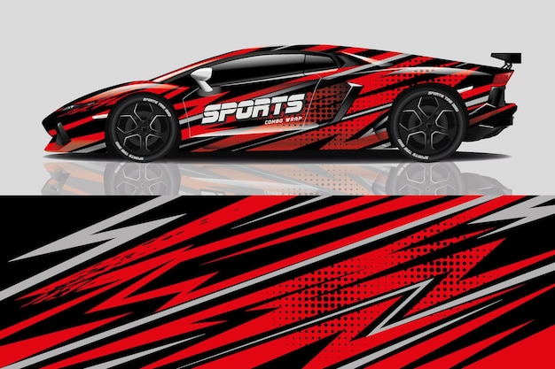 Sport car decal wrap design  