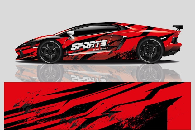 Sport car decal wrap design