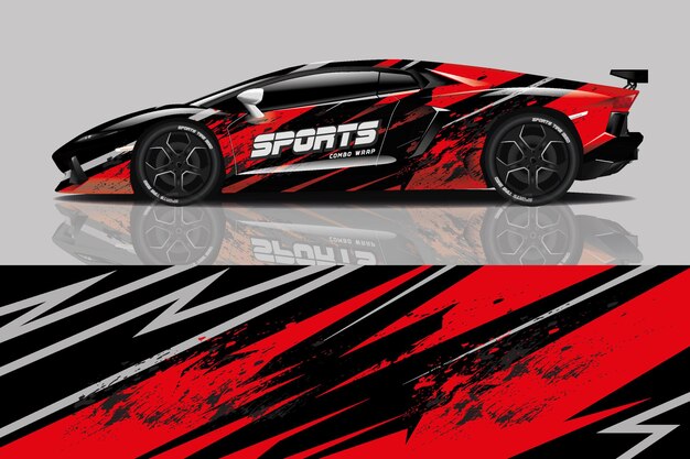 Sport car decal wrap design 