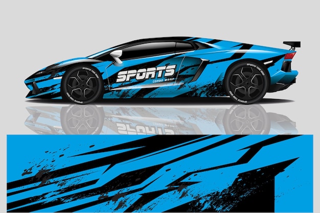 Sport car decal wrap design 