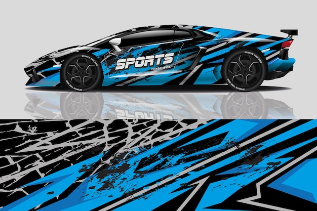 Sport car decal wrap design 