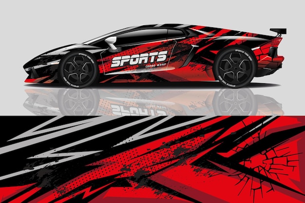 Sport car decal wrap design 