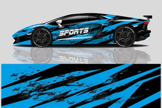 Sport car decal wrap design