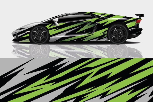 Sport car decal wrap design