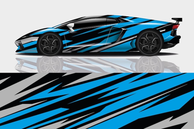 Sport car decal wrap design