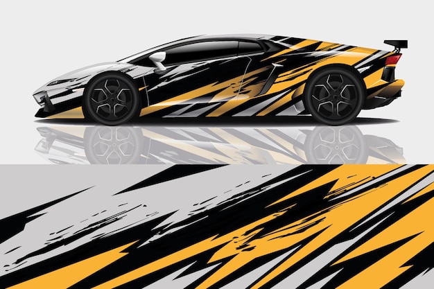 Vector sport car decal wrap design