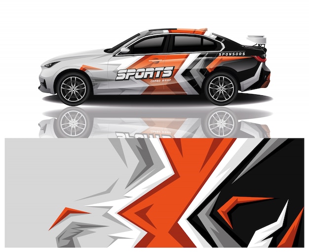 Sport car decal wrap design