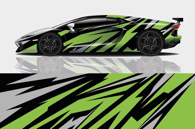 Sport car decal wrap design