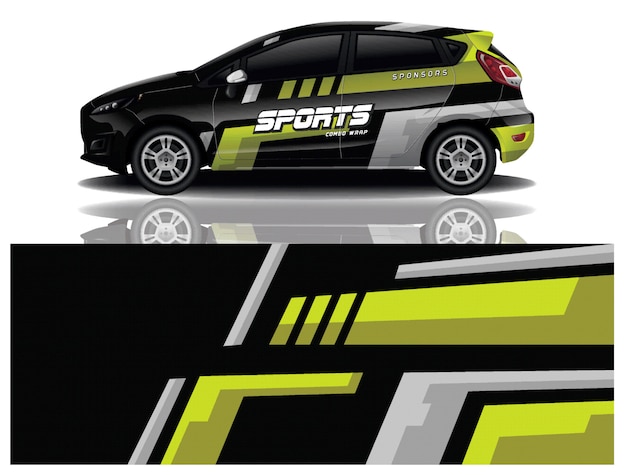 sport car decal wrap design