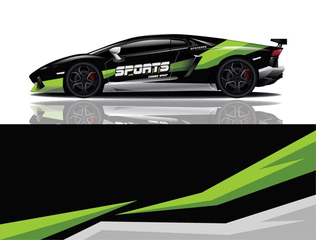 Sport car decal wrap design