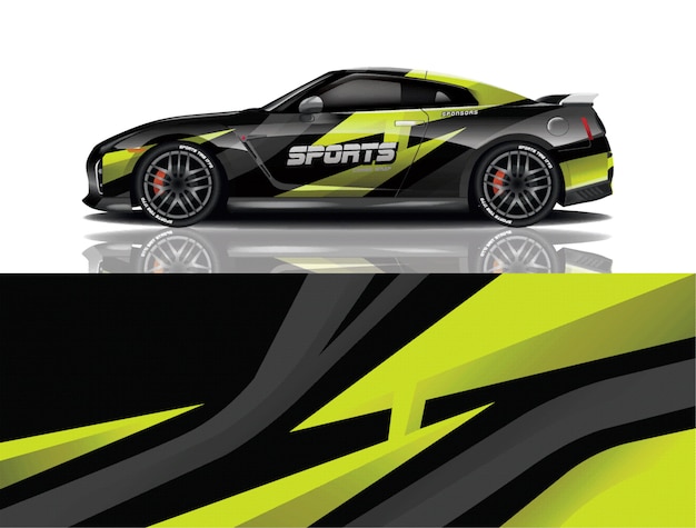 sport car decal wrap design