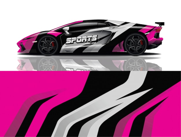 Sport car decal wrap design