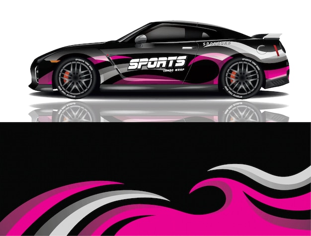 sport car decal wrap design