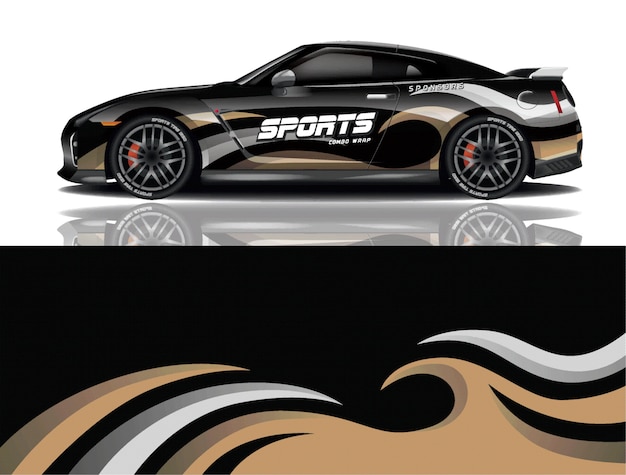 sport car decal wrap design