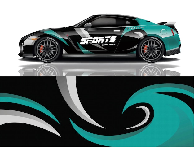 sport car decal wrap design