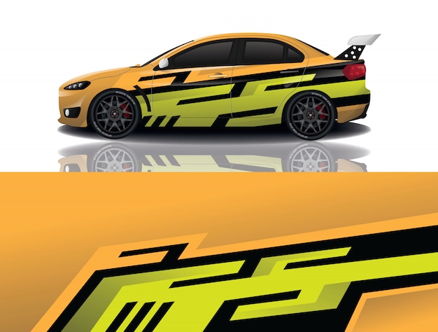 sport car decal wrap design