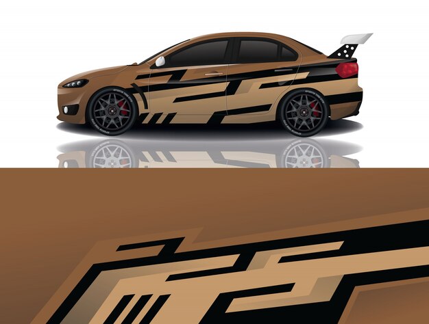 Sport car decal wrap design