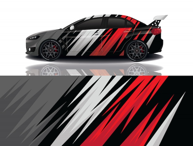 sport car decal wrap design