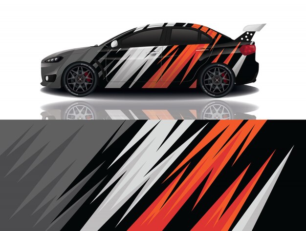 sport car decal wrap design