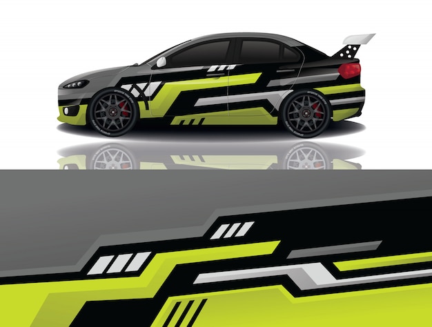 sport car decal wrap design