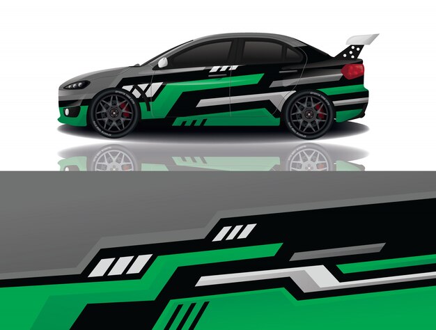 Sport car decal wrap design