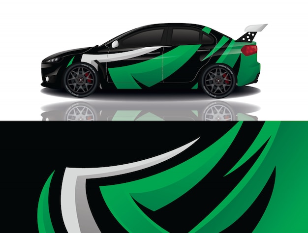 sport car decal wrap design