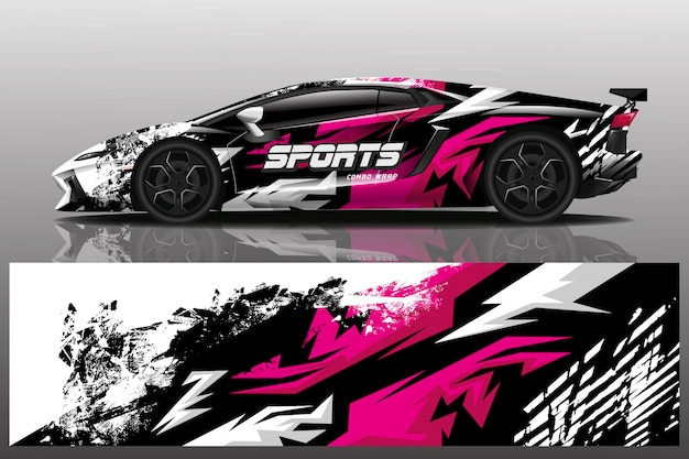 sport car decal wrap design