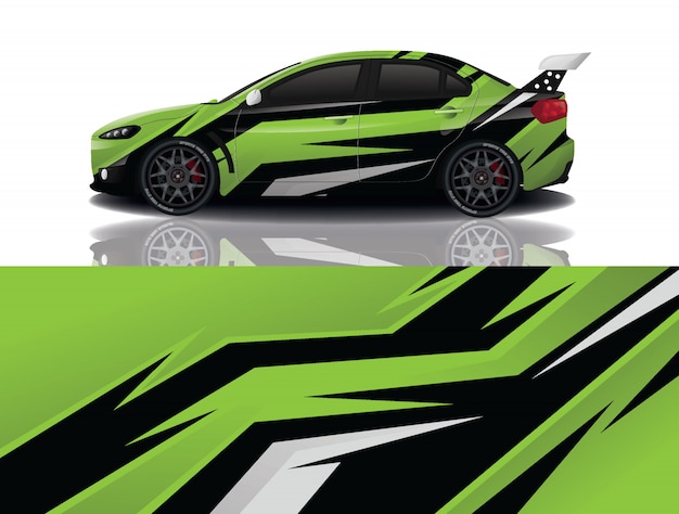 Sport car decal wrap design